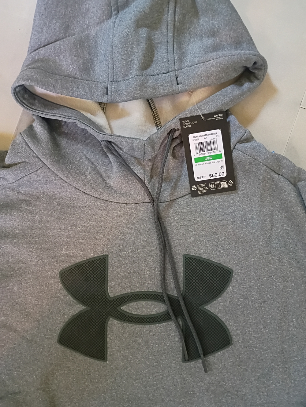 Under Armour Men's Gray Zip-Up Hoodie with Dark Logo